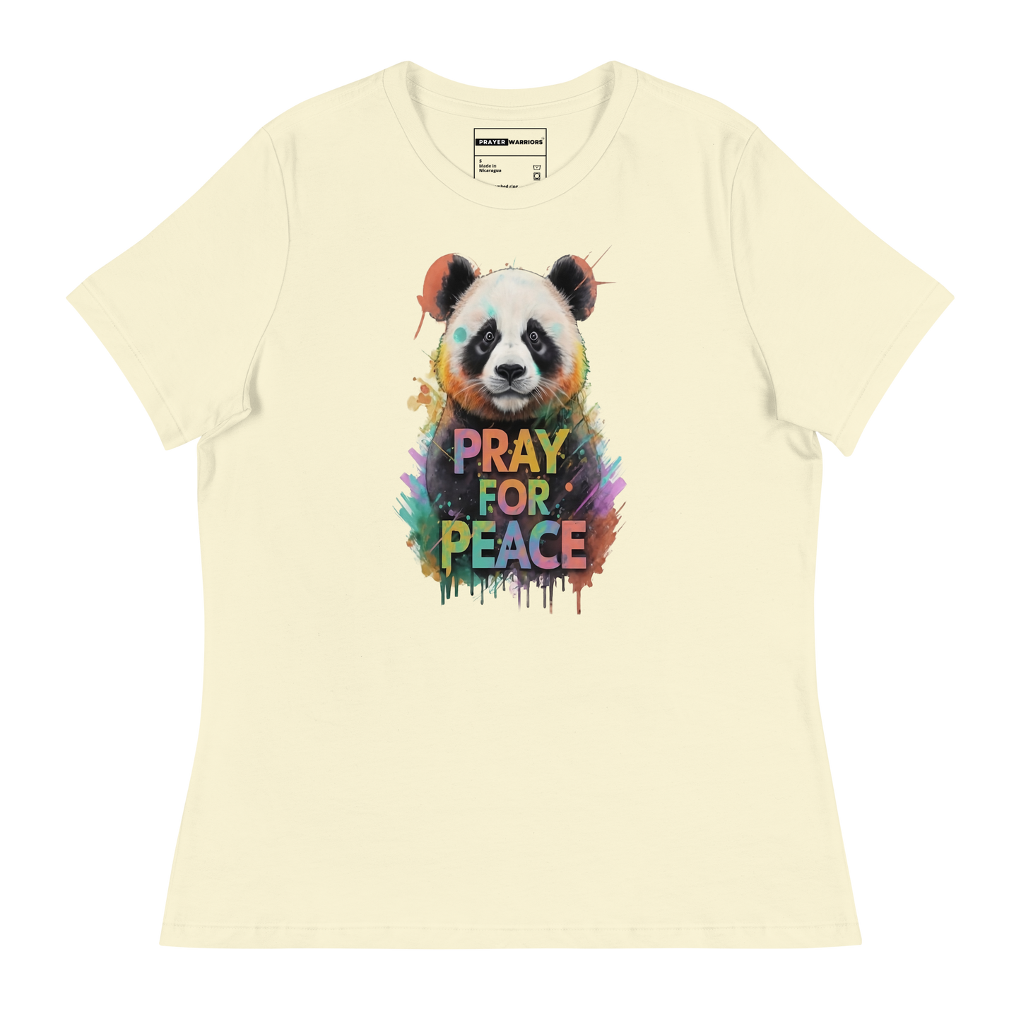 Women's Relaxed T-Shirt - Pray for Peace Panda