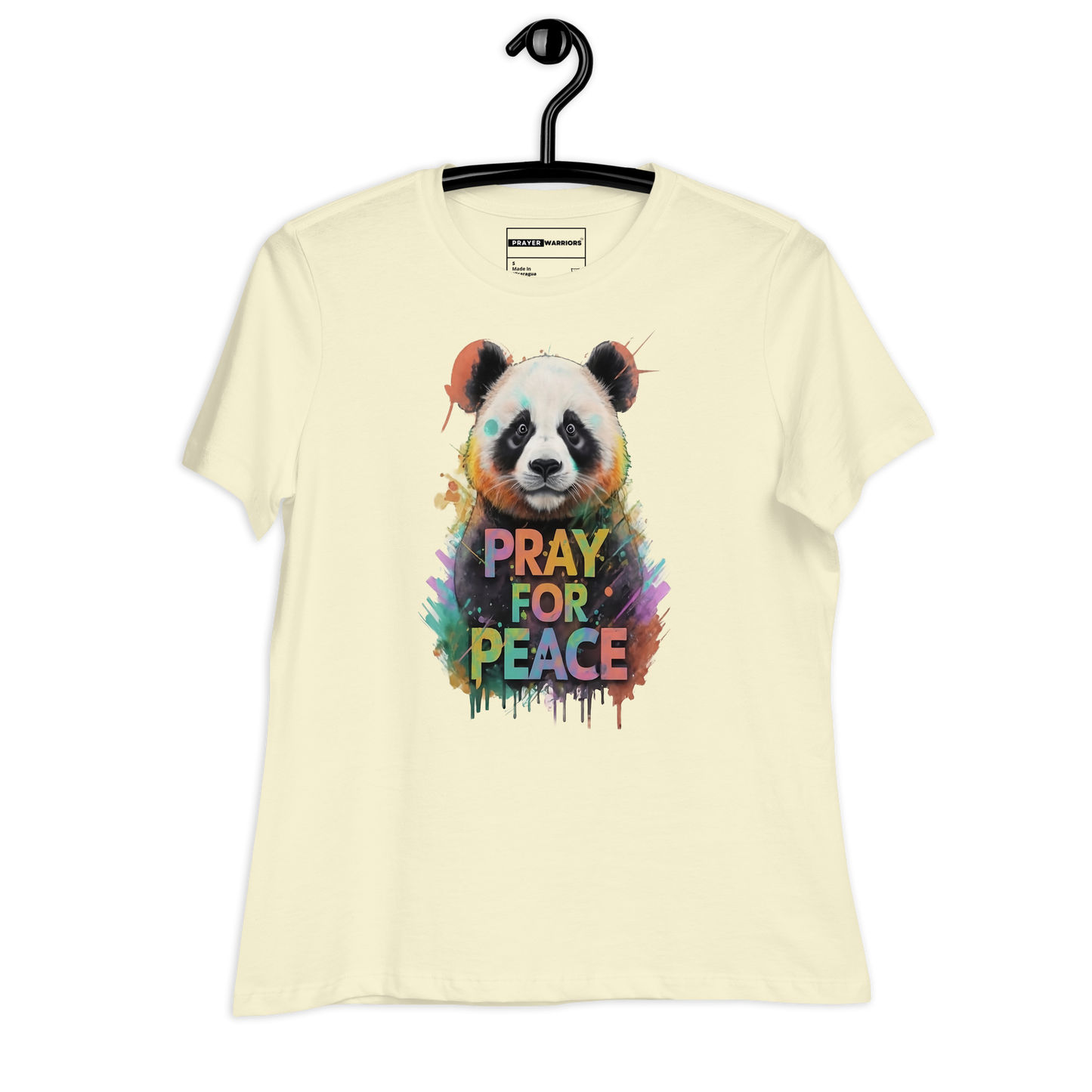 Women's Relaxed T-Shirt - Pray for Peace Panda