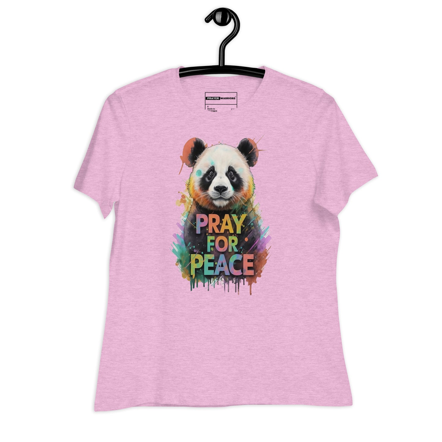 Women's Relaxed T-Shirt - Pray for Peace Panda