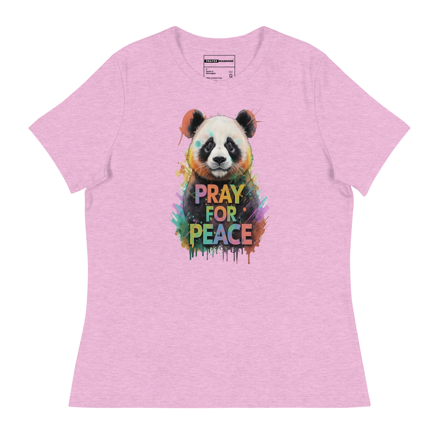 Women's Relaxed T-Shirt - Pray for Peace Panda
