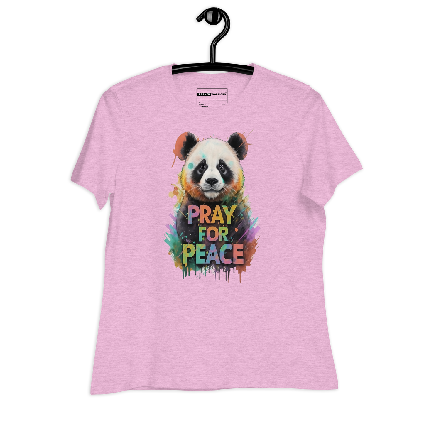 Women's Relaxed T-Shirt - Pray for Peace Panda