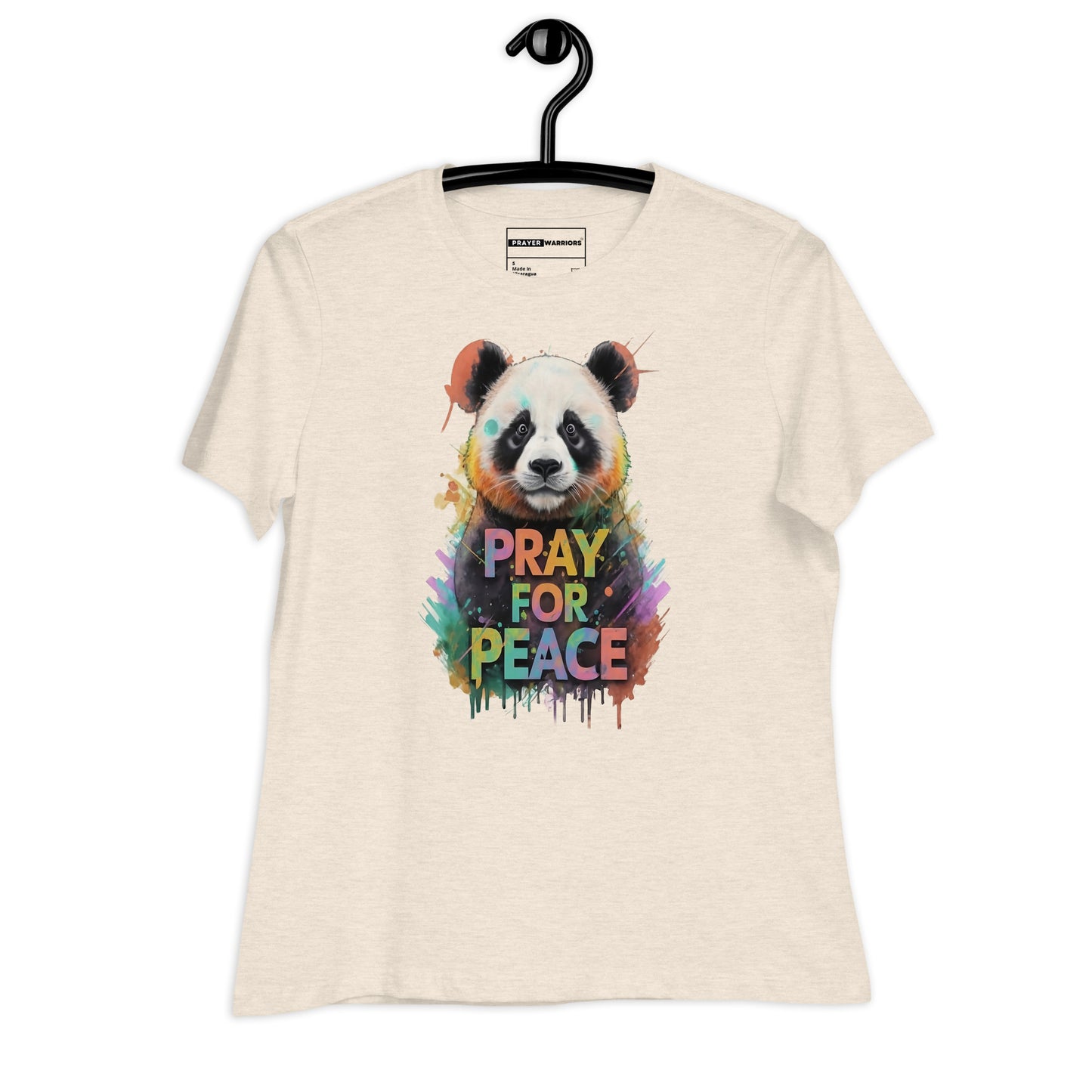 Women's Relaxed T-Shirt - Pray for Peace Panda