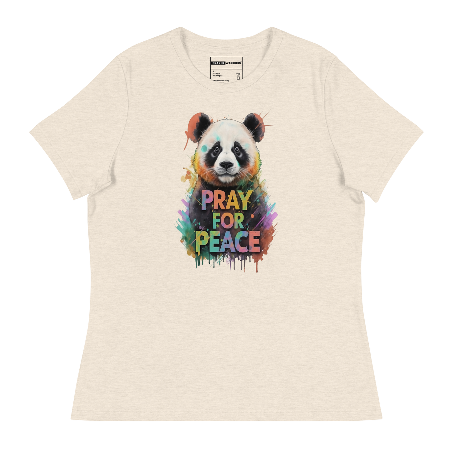Women's Relaxed T-Shirt - Pray for Peace Panda