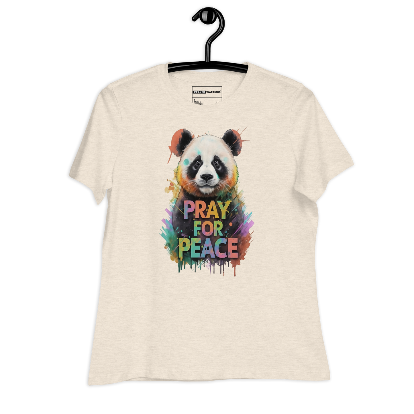 Women's Relaxed T-Shirt - Pray for Peace Panda