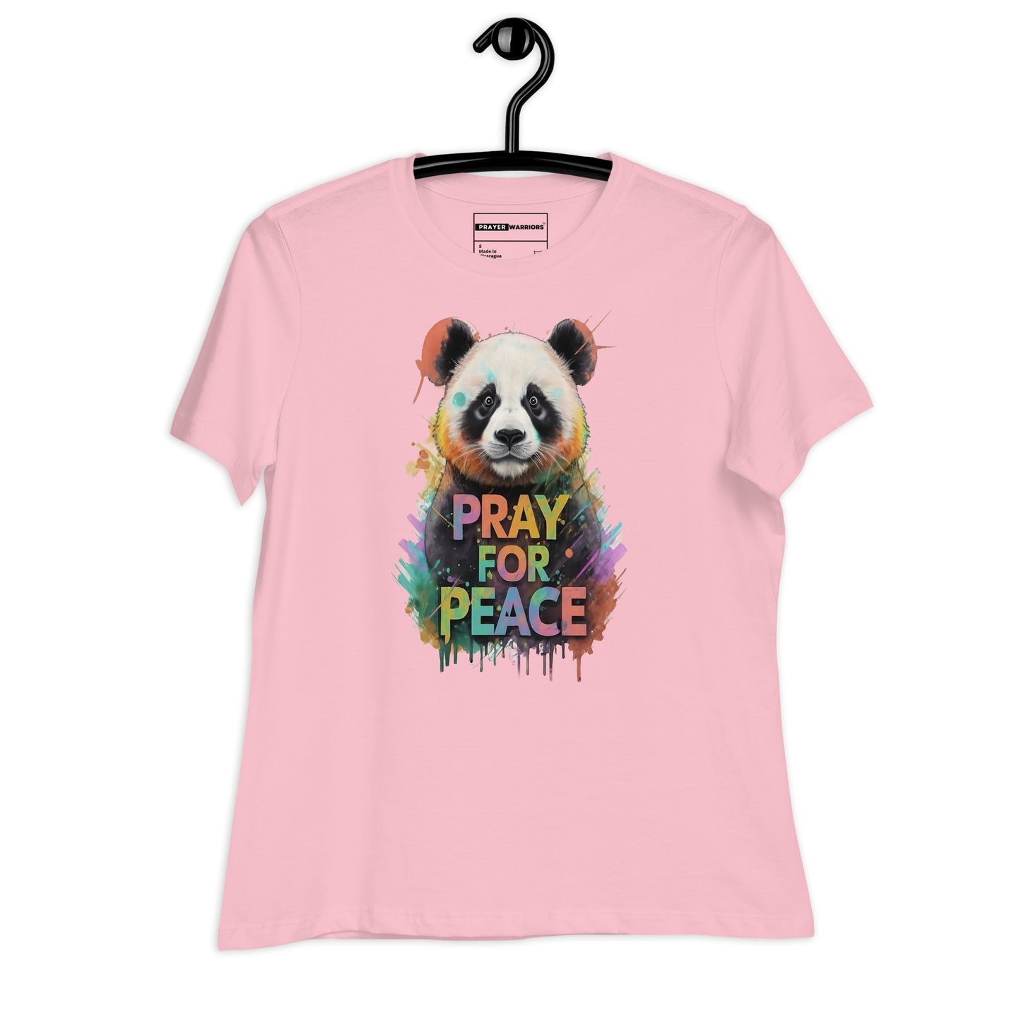 Women's Relaxed T-Shirt - Pray for Peace Panda