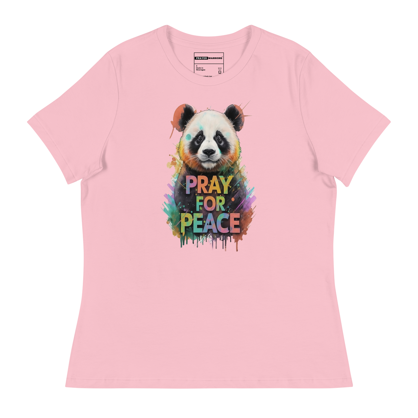 Women's Relaxed T-Shirt - Pray for Peace Panda