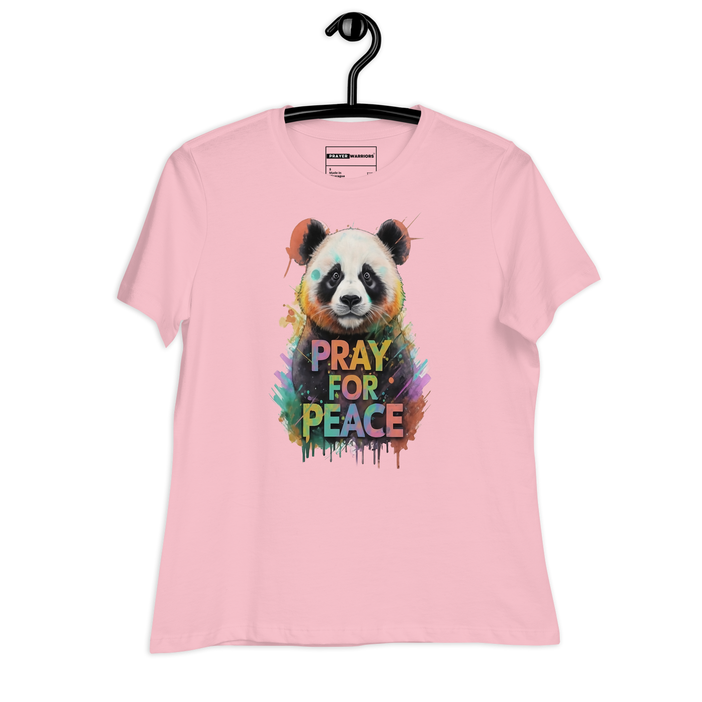 Women's Relaxed T-Shirt - Pray for Peace Panda