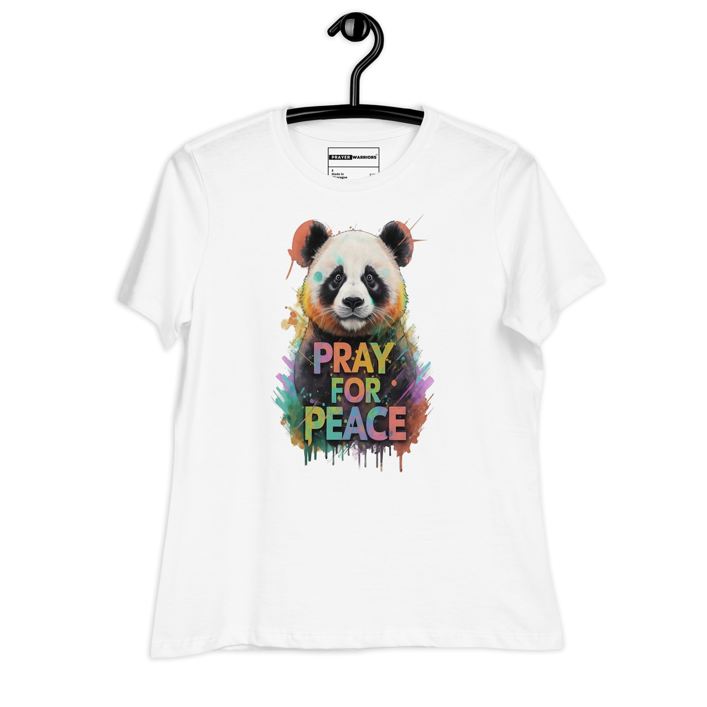 Women's Relaxed T-Shirt - Pray for Peace Panda