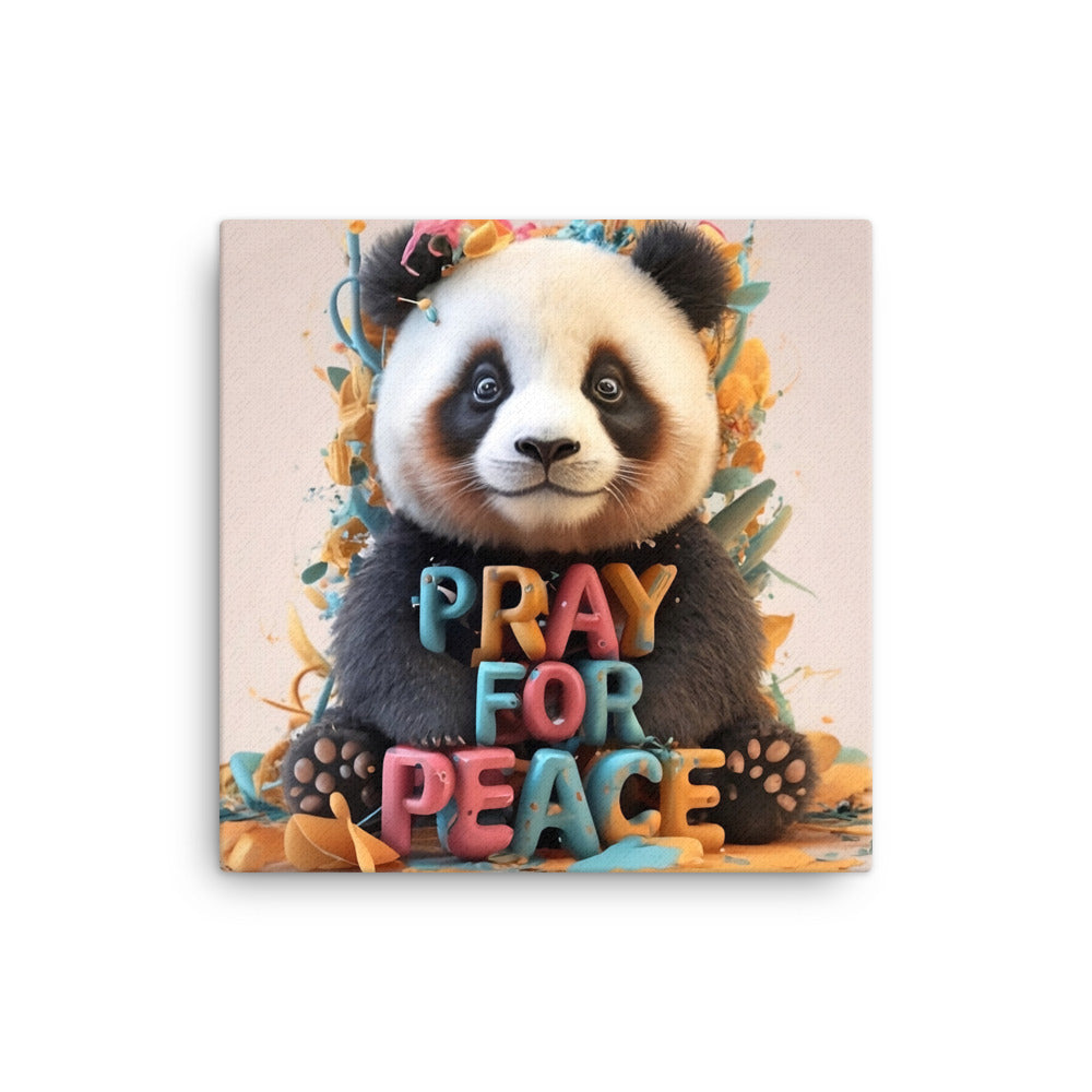 Canvas Art - Pray For Peace Panda