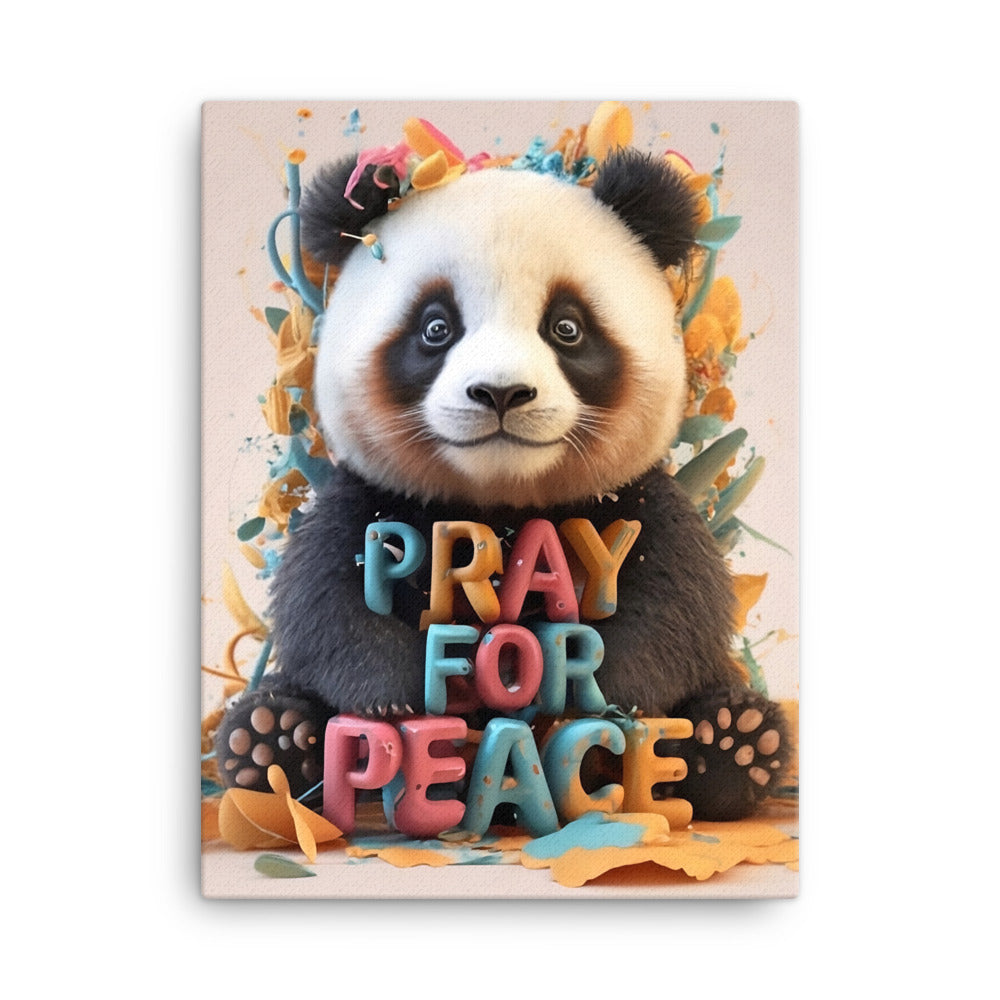 Canvas Art - Pray For Peace Panda