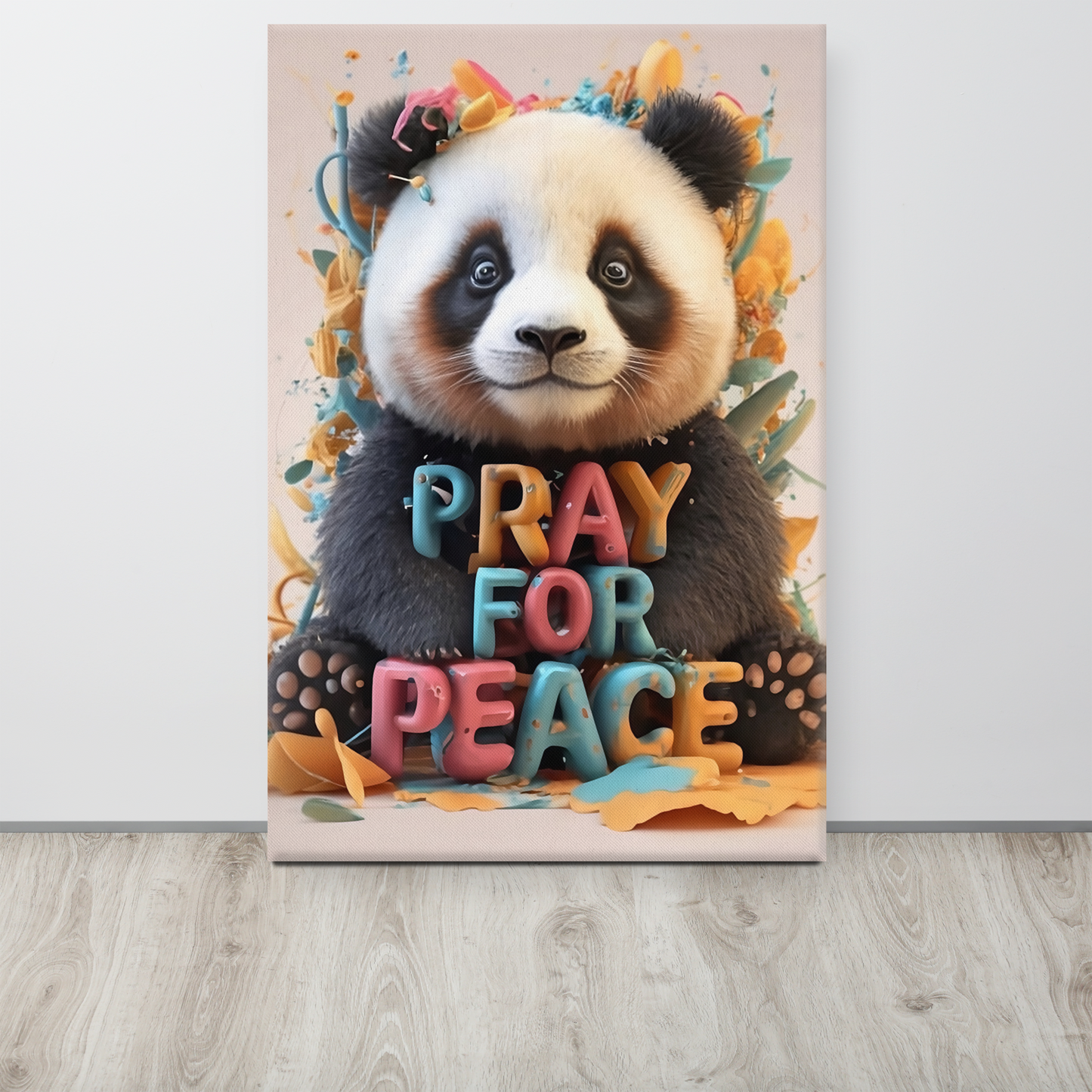 Canvas Art - Pray For Peace Panda