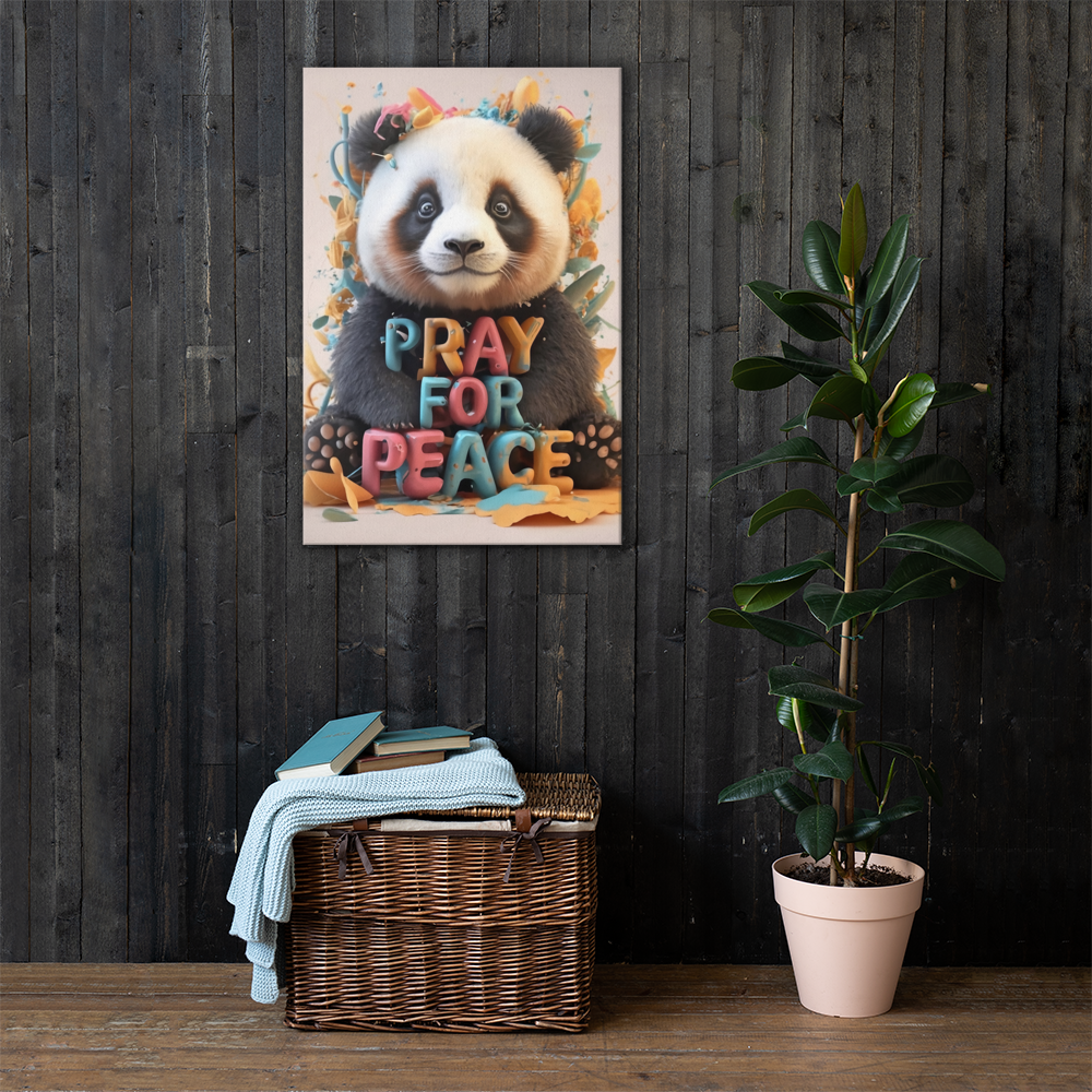 Canvas Art - Pray For Peace Panda