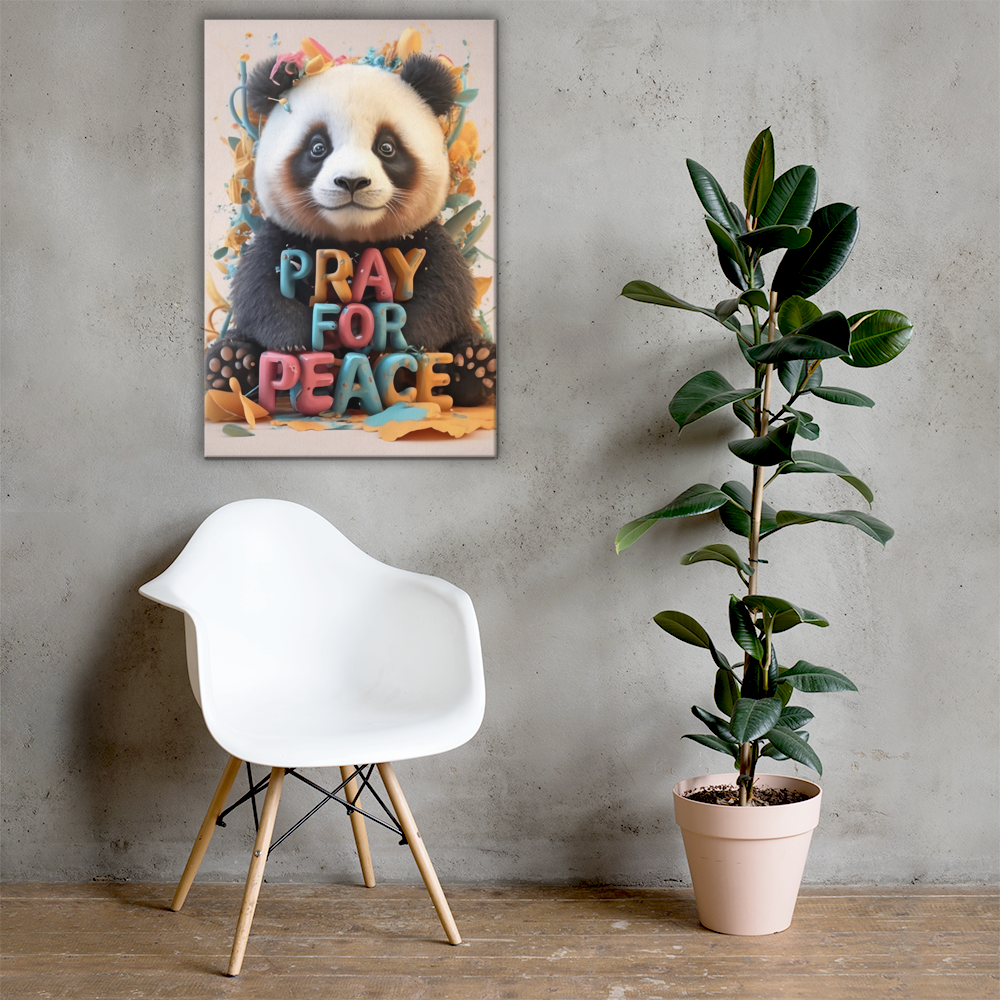 Canvas Art - Pray For Peace Panda