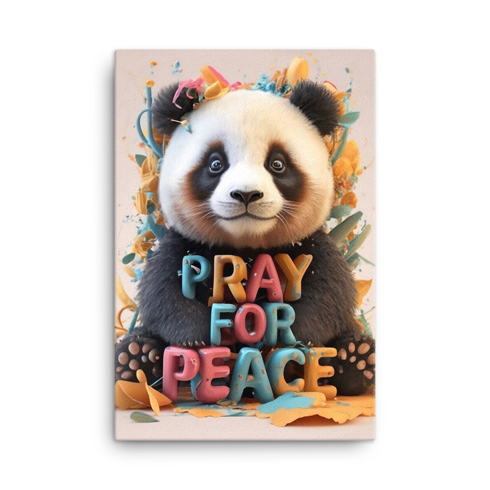 Canvas Art - Pray For Peace Panda