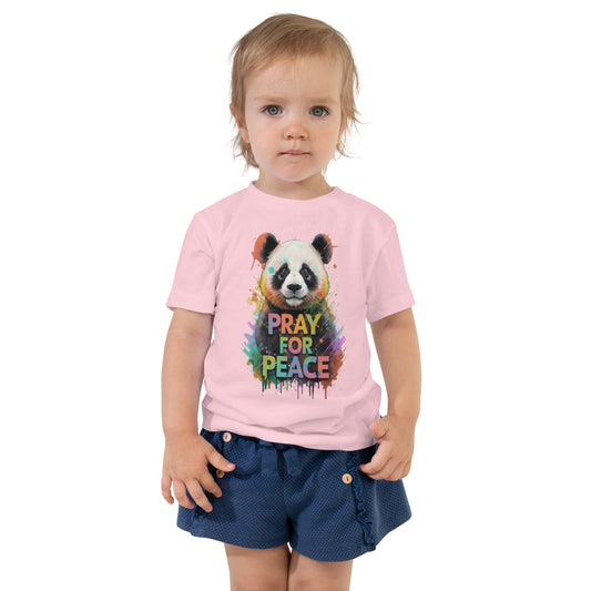 Toddler Short Sleeve Tee - Pray For Peace Panda