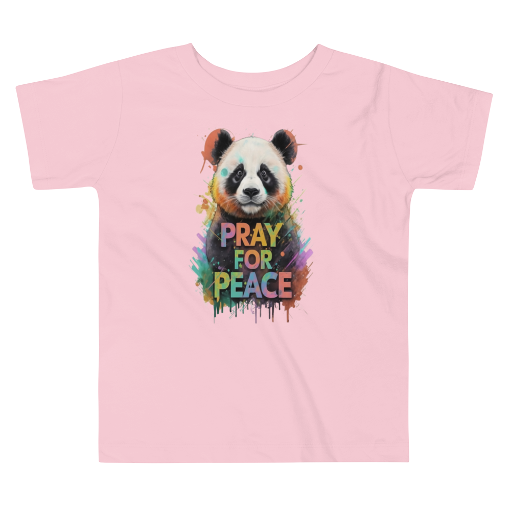 Toddler Short Sleeve Tee - Pray For Peace Panda