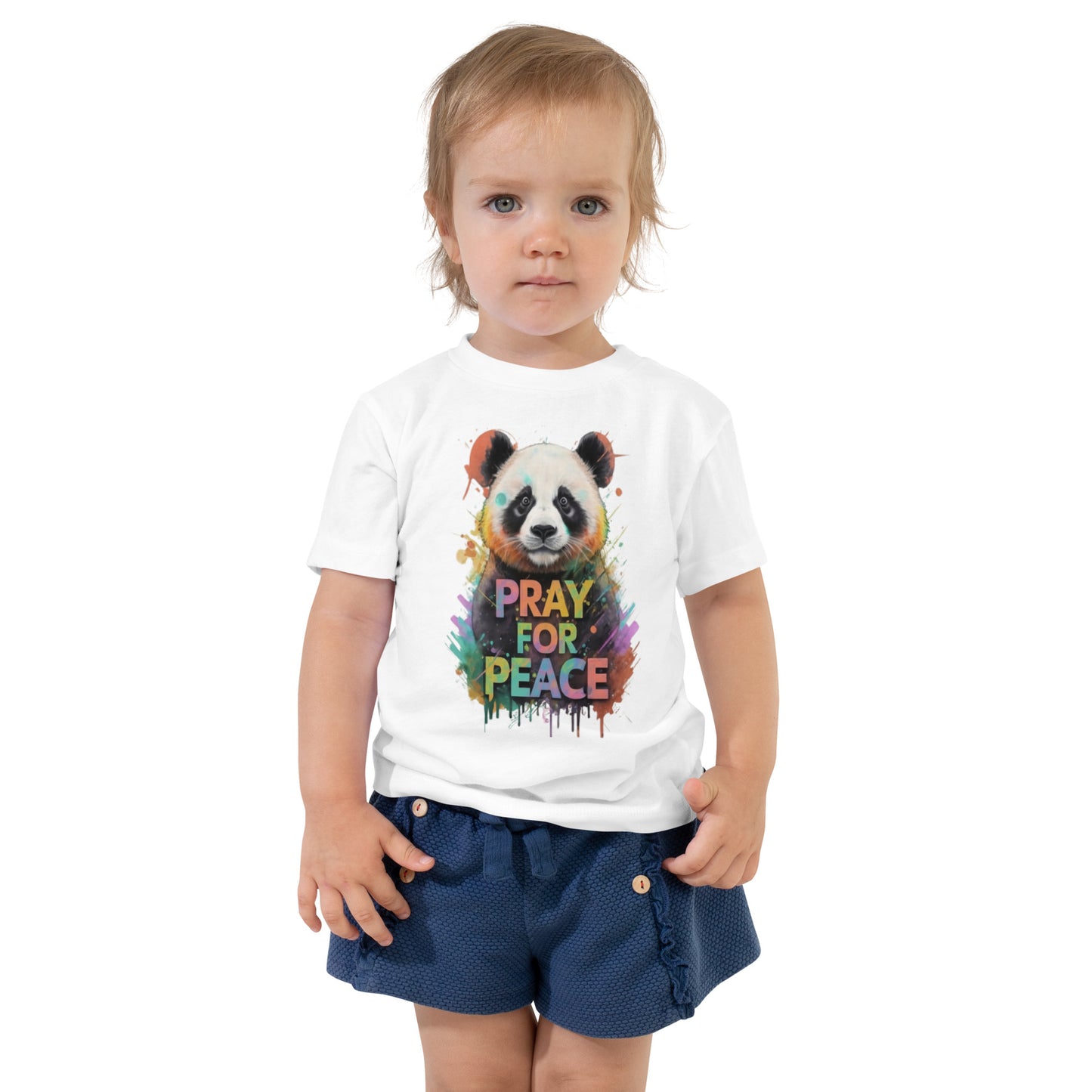 Toddler Short Sleeve Tee - Pray For Peace Panda