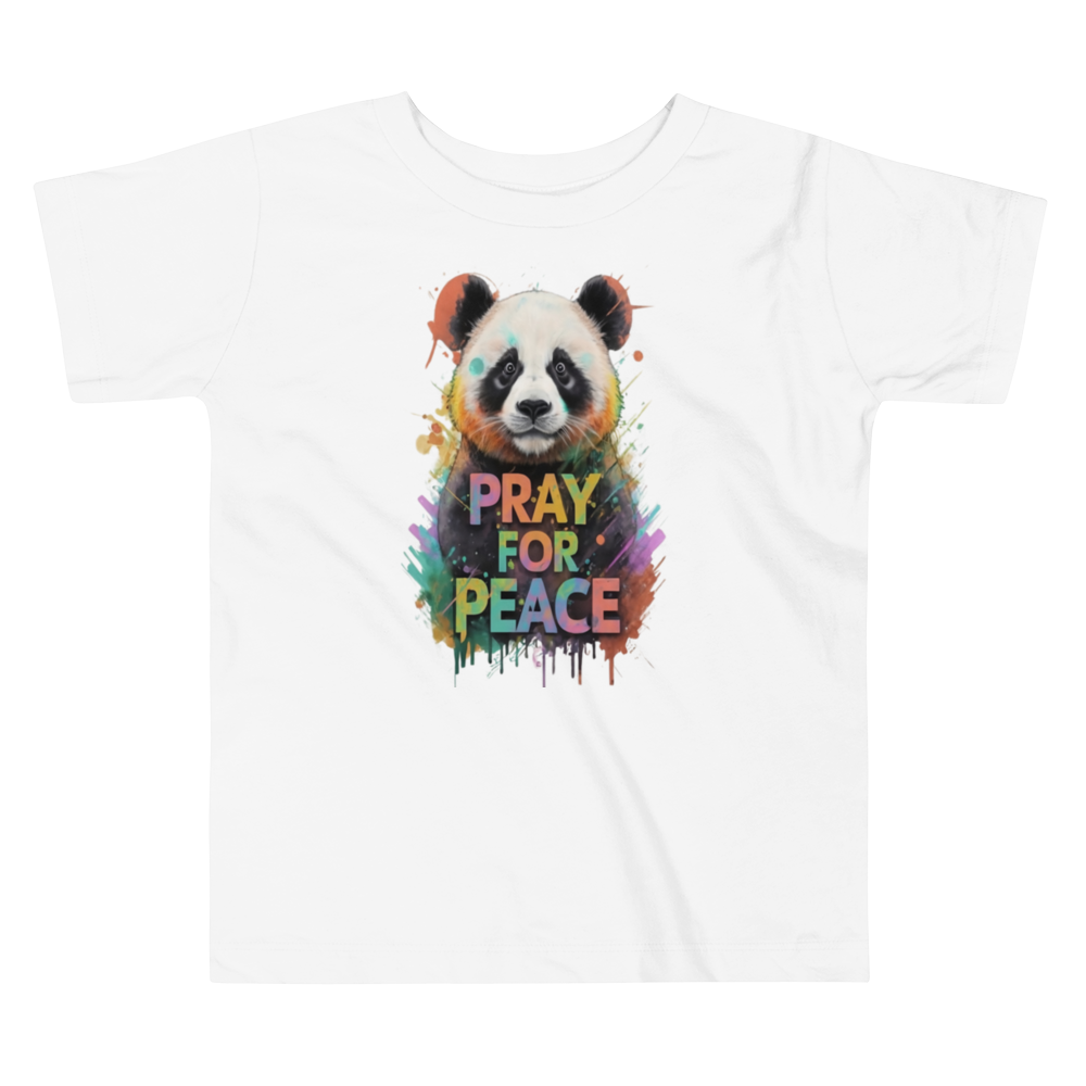 Toddler Short Sleeve Tee - Pray For Peace Panda