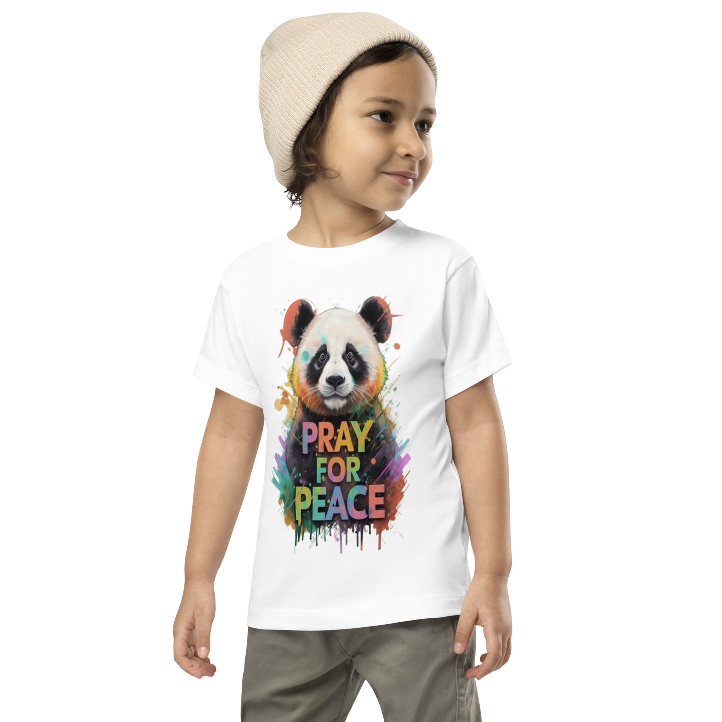 Toddler Short Sleeve Tee - Pray For Peace Panda