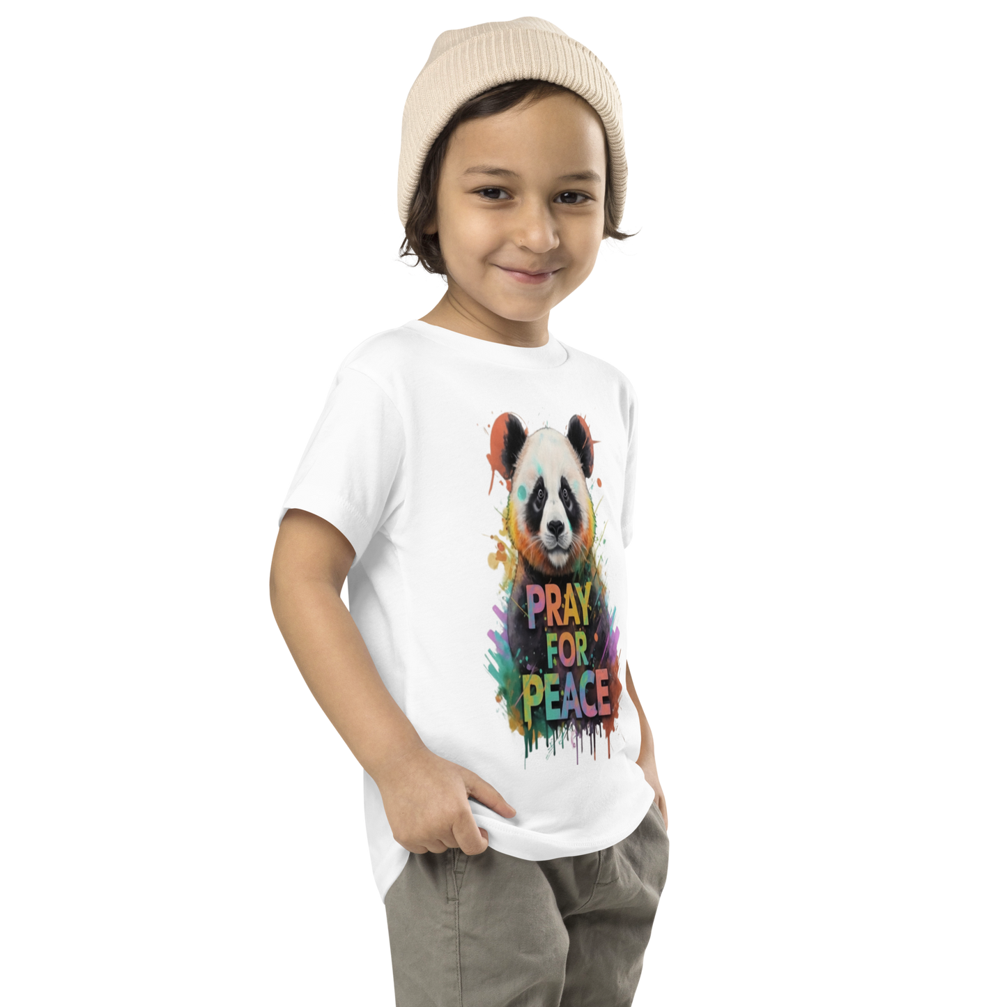 Toddler Short Sleeve Tee - Pray For Peace Panda